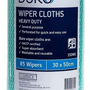 Duro Multipurpose Heavy Duty Wiper Cloths, Green, 30 x 50cm - 85 sheets